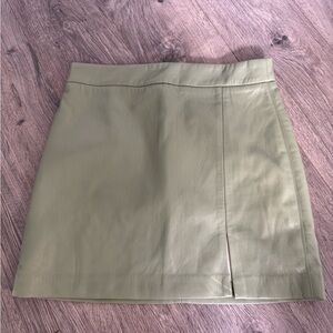 Windsor Sage Leather Mini Skirt